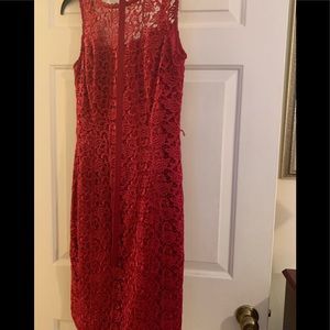 Red Lace Dress Size 0 WHBM